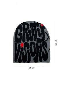 1 pieza Gorra de mujer nueva multicolor de jacquard estilo hip hop con letra en inglés, adecuada para ropa de calle, deportes, uso diario - A - Ver 10