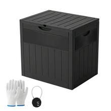 126L Outdoor Storage Box For Balcony & Small Garden –  Material, Fade-Resistant & All-Weather Design | Secure Lock Included | Compact 55.5*43*53cm Size | Black Finish | Comes With 1 Pair Of Protective Gloves - Black - View 7