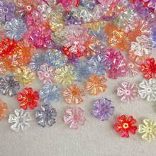 140pcs Transparent AB Color Acrylic Heart-Shaped Five Petal Flower, DIY Bead Material Five Leaf Flower Headpiece Hairpin Bouquet With Hair Accessories - Multicolor - View 2
