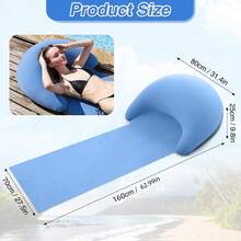 Inflatable Beach Mat With Pillow, Portable Flocked Raised Edge Lounger, Sand-Proof Sunbathing Mat, Suitable For Beach, Poolside, Camping, Picnic And Outdoor Leisure - A - View 14
