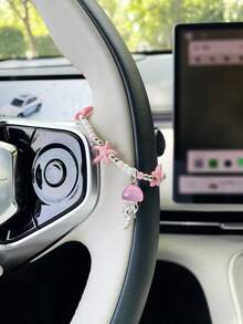 Creative Colorful Starfish Car Steering Wheel Decorative Chain, Jellyfish Pendant, Car Interior Hanging Ornament, Car Steering Wheel Decoration Accessory - Starfish - View 9