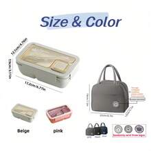 1pc Adult Lunch Box With Utensils, Leak-Proof Bento Box With Compartments, Sauce Container, Fruit And Snack Box, Reusable Fork And Spoon Set, Suitable For Office, School, Outdoor Picnic, Back To School, Kitchen Accessories - Multicolor - View 11