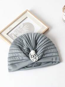1pc Women's Pearl Pendant Watermelon Hat, Simple Retro Headband Hat, Headscarf Hat - Multicolor - View 19