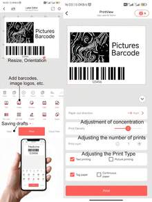 Marklife 50x30mm, 1.97 Inches X 1.18 Inches Direct Heating Thermal Paper Roll, 4-Color Permanent Self-Adhesive Labels, Barcode Labels, Durable Label Paper, Suitable For P50 And D100 Thermal Printers Manufacturers. Each Roll Contains 220 Labels. Perfe - View 9