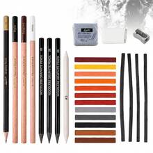 Charcoal Art Set, Professional Drawing Kit With Graphite Pencils, Charcoal Sticks, Blending Cloth & Eraser, Ideal For Sketching, Shading & Layering, Perfect For Artists, Students & Hobbyists - A - View 8