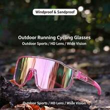 Windproof Sports Cycling Goggles, Shock Resistant Anti Sand Eyewear For Running Motorcycle Outdoor Sports - Pink - View 5