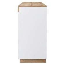 3-Drawer And 2-Door Dresser, Storage Compartment, Storage Function, For Bedroom And Living Room, E1 Particle Board, White+Oak - 白色 - 查看 7