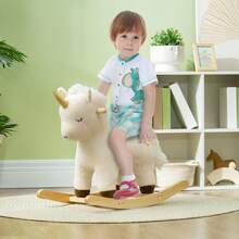 Children's Rocking Horse, Unicorn Ride-On Toy, With Wooden Base, Suitable For Children Aged 2-4, White - White - View 4