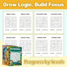 Sudoku Books For Kids Set Of 4 Designed By Age For Preschool Children Elementary Students And Older Learners With Beginner Intermediate Advanced And Challenge Levels Spiral Bound Logic Practice For Focus Math Thinking And Travel - Logic and Thinking Sudoku - View 5