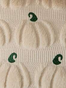 1 pezzo Federa decorativa ricamata con zucca autunnale, Federa in morbido peluche di lana sintetica per Ognissanti, Adatta per casa, divano, camera da letto, sedia - Zucca (riso) - Visualizzare 5