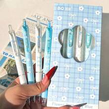 4pcs/Set Pink Bow & Flower Design Pens, 0.5mm Fine Tip, Quick-Drying Black Ink, Smooth Writing, Soft Style, Suitable For Note-Taking, Journaling, Daily Writing And Back To School, Smooth Touch - Flower Bow - View 8