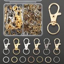 135pcs/Box DIY Jewelry Making Accessories Random Mixed Colors Including 15pcs Lobster Clasps, 120pcs Jump Rings, Suitable For Handmade Woven Keychains, Bag Accessories, Strap Clips, Lobster Clasps, Bag Chain Hooks, Snap Fasteners, Round Single Rings, Dog Leash Buckles, Lobster Clasps, Jewelry Accessories Materials - Lobster Buckle & Jump Ring - View 6