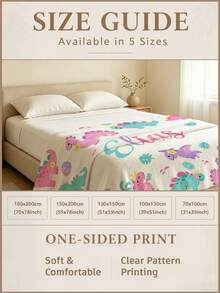 1pc Customized Name Blanket, Personalized Bed Blanket, Dinosaur Personalized Blanket, Can Print Name, Personalized Blanket, Cute Blanket, Comfortable Blanket, Home Gift, Birthday Gift, Christmas Gift, Personalized Gift, Gift For Son/Daughter, Gift For Friend - Style 3 - View 7