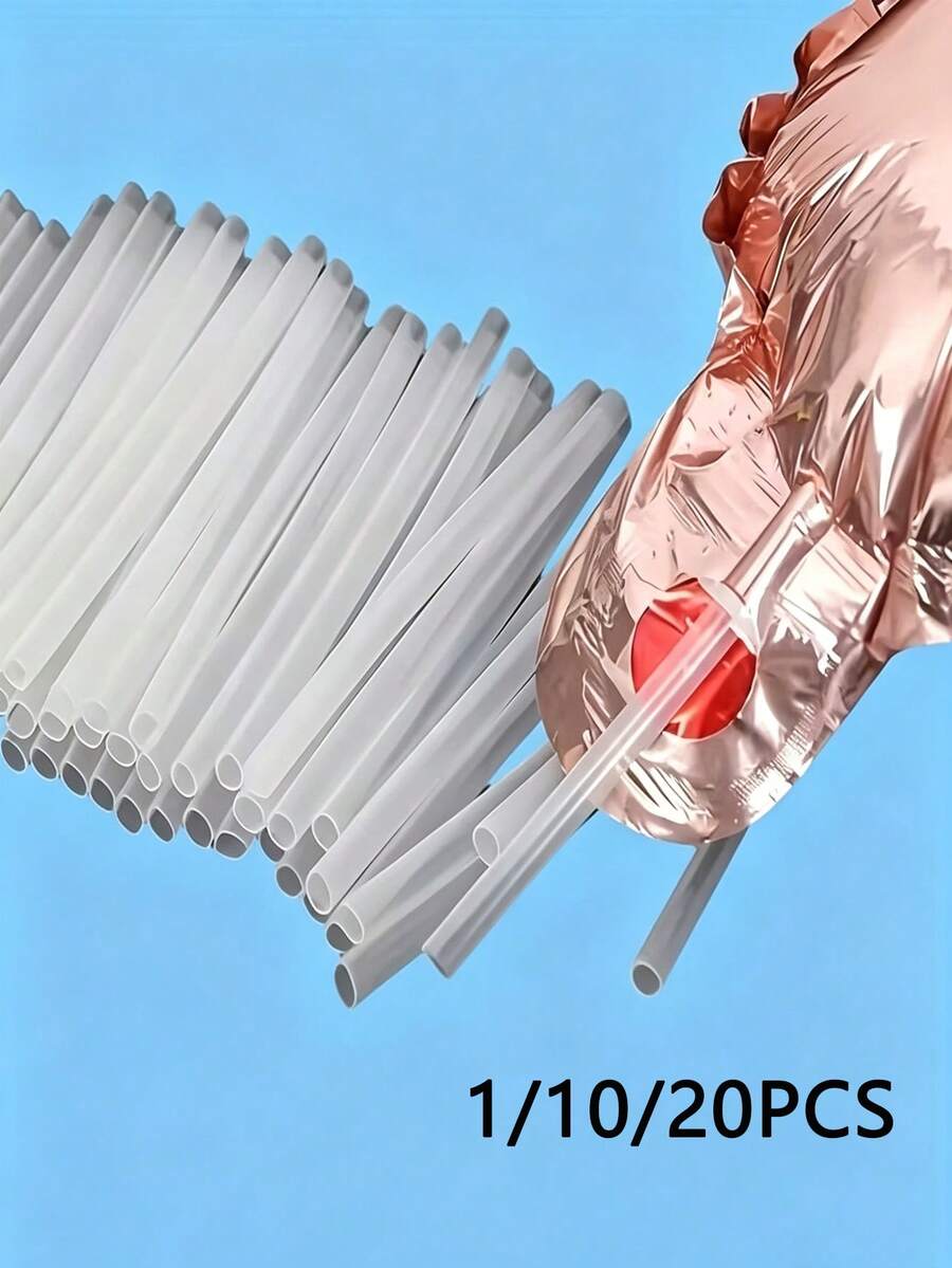 1/10/20pcs Plastic Balloon Inflating Straws, Universal Manual Air Pump Tubes For Foil Balloons, Featherless Wedding Party Decoration Accessories