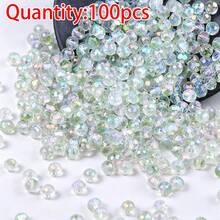 100 buah Manik Kaca Kristal AB Pipih Berwarna Campuran 6mm, Manik-manik Lepas untuk Perlengkapan Pembuatan Perhiasan DIY Buatan Tangan - Manik-manik segi - View 17