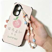 1pc Rainbow Striped Beaded Macaron Star Cute Short Phone Lanyard INS Cream Style Phone Charm Earphone Case Camera Strap Bag Accessory - Color - View 5