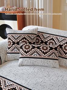 1PC All-Season Bohemian Style Chenille Non-Slip Sofa Cushion, Backrest Cushion, Armrest Cushion, Pet-Friendly, Machine Washable, Suitable For 1/2/3/4/5 Seater And Multi-Size Sofa Decoration, Perfect Choice For Home Decor, Perfect Gift For Family And Friends - Beige - View 2