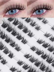 120 Clusters False Eyelashes, D-Curl, 6-14mm Length, DIY Eyelash Extensions, Suitable For Daily, Party, Date Occasions, Reusable, Eyelash Extensions - D - 查看 2
