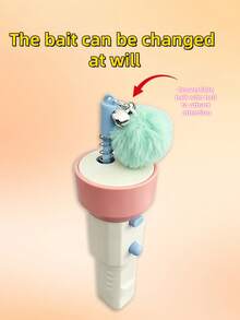 Cute Pet Electric Cat Teaser, Slouchy Cat Toy Wand, Automatic Retractable Fur Ball Launcher Cat Boredom Relief Toy - View 6