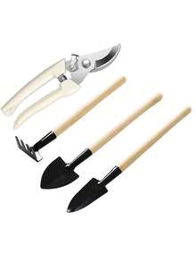 Juego de Herramientas de Jardinería (4 piezas): Incluye Tijeras de Podar, Paleta, Rastrillo y Pala, Para Plantar y Deshierbar – Diseño de Mango de Madera Ergonómico, Perfecto para su Patio y Balcón - Multicolor - Ver 11