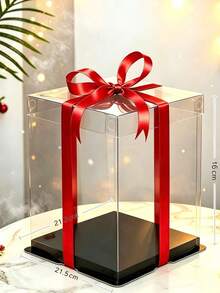 Material PET de 6 pulgadas de una capa, dos capas y tres capas, resistente y reutilizable, una opción elegante para regalos de cumpleaños y festividades - Negro - Ver 18