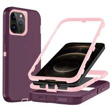 Military-Grade Shockproof Heavy-Duty Full-Body Protective Phone Case, Anti-Scratch Durable 3-In-1 Protective Cover For IPhone, Galaxy, HONOR And Other Smartphones Birthday Gift - Wine Red Powder - View 23