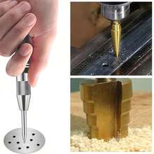 UNISURE Drilling, Hole Expansion & Positioning Combo Set With 3pcs Titanium Coated Step Drills (4-12/4-20/4-32mm) Hex Shank + Automatic Spring Center Punch, Glass Breaker Punch, Center Eye Locator - 3+1 PCS - View 4