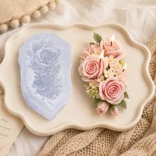 3D Nude-Pink Rosebud Cluster Silicone Candle Mold - Reusable, Easy-To-Demold Floral Mold Suitable For DIY Candles, Handmade Soap Making, And Decor For Weddings, Valentine's Day, And The Home. - A - View 6