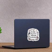 1PC 3Inch 1PC 3In" I Find Your Lack Of Disturbing Sticker Gothic Witchy Quote Dark Cottagecore Decal Aesthetic Decor For Laptops Water Bottles Notebooks Planner Journals Lockers Kindles Cups Refrigerators For Readers Students Teachers Creatives And - Multicolor - View 3