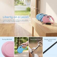 10ft Retractable Pet Leash, Durable ABS Material Automatic Retractable Leash, Suitable For Small And Medium Dogs And Cats, Ideal For Daily Walks, Park Play And Outdoor Training, Free Extension And Retraction, 360 Degree Anti-Tangle Design - Yellow - View 4