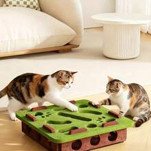 Cat Fun Box - Interactive Scratching And Digging Area With Paw Prints, Durable Cat Puzzle Game, Suitable For Indoor Cats, Stimulates Intelligence And Physical Activity, Cat Toy, Durable Felt Cat Activity Center, Suitable For Kittens And Adult Cats - Multicolor - View 3