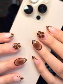 Press On False Nails - Brown - View 9