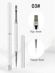 1/2/6pcs Cap-Extendable Metal Gel Brush, Luxury Detachable Dual-Ended Slim Carving Flower Liner Brush Set For Salon DIY - Multicolor - View 17