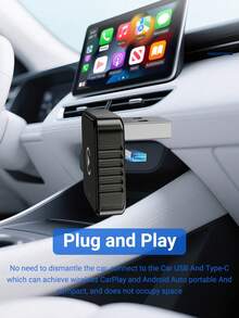 XUDA 全新迷你CarPlay AI盒子，无线CarPlay和安卓二合一车载音响，支持有线和无线连接，配备2.4-5.0GHz WiFi 5，时尚便携。适用于市面上99%具备有线CarPlay和安卓功能的车型。 - 槍灰色 - 查看 8