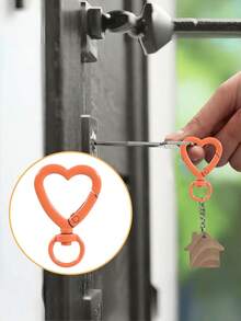 5/10/15/18/20/30pcs Colorful Rotating Heart-Shaped Lobster Clasp Hooks, Suitable For Bags, Dog Leashes, DIY Jewelry Making Accessories (Random Color) - Heart Shaped Keychain - View 6