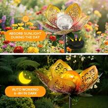 2pcs/Set Solar Powered Tulip Shaped LED Lawn Lights, IP44 Waterproof Outdoor Decorative Lighting, Yard, Garden Ornament, Holiday Atmosphere Lighting, Perfect Gift For Mom, Friends And Family - Tulip Flower Pick - View 2