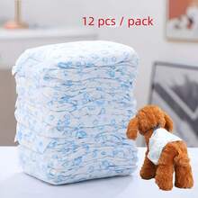 12pcs Disposable Leak-Proof Pet Diapers, Male Dog Pee Pads, Male Dog Diapers, Dog Diaper Pads, Male Dog Disposable Diapers - Keep Your Home Cleaner And Your Pet More Comfortable - Male Dog - View 12