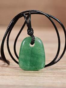 Yumfeel Natural Green Aventurine Trapezoid Pendant Necklace, Bohemian Vacation Style Women's Jewelry, Suitable For Christmas, Valentine's Day Gift, Healing Crystal - Multicolor - View 8