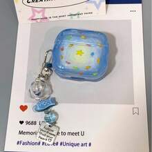 1pc Blue Full Screen Goldfish Headphone Case Suitable For Airpodspro/Pro2 Apple Protective Case 4th Generation Pro3 Soft Shell - Multicolor - View 2