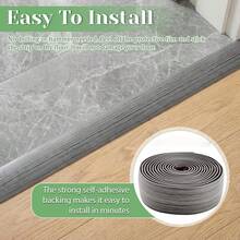 1pc Easy Install PVC Floor Trim Strip, Suitable For Indoor Wall And Baseboard Seamless Decoration, Durable Seam Coverage, Applicable For Home And Construction Projects, Multi-Functional Wood Grain Finish - A - View 3