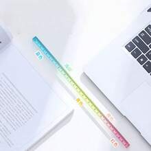 Regla Recta de Colores Cubo de Geometría Herramienta de Dibujo Dos en Uno Set de Papelería de Aprendizaje de Matemáticas Dibujo y Medición de Papelería Ayudas de Enseñanza de Matemáticas Sólidos Geométricos de Plástico Multifuncional - A - Ver 11