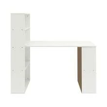 YUNRUX Desk With Shelves, Computer Desk With Shelves, Office Desk With Bookshelf 120cm - White - View 7