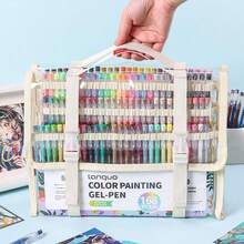 Languo 252/168/144/99/72/45/9pcs Large Capacity Gel Pen Set, 0.6mm Fine Tip, For Scrapbooking, Hand Drawing And Doodling, Smooth Ink Flow, Clear Writing Without Smudging, Suitable For Line Drawing, Coloring, Outlining, Ceramics, Plastic, Wood, Stone, Fabric, Paper And More, Excellent Coverage, High-Quality Student Art Supplies, Comfortable And Durable Grip, Perfect For Student Note-Taking And Back To School - Sets - View 8