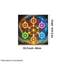 1pc Colorful Elemental Hexagram Tarot Cloth Tree Of Life Starry Cosmic Space Altar Mat Soft Fabric Tarot Spread Table Cloth Mystic Spiritual Astrology Divination Card Mat Wiccan Ritual Home Decor Gift - Black - View 9