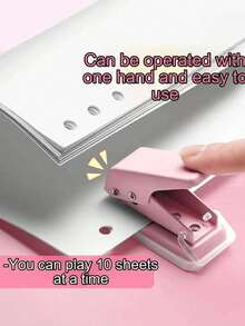 1pc Mini Hole Puncher And Loose Leaf Ring, Office & Study Single Hole Small Punching Binding Ring, Loose Leaf Paper Punching Tool, Student Supplies, Office Planner Organizer - Hole Puncher - View 5