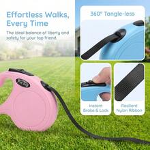 10ft Retractable Pet Leash, Durable ABS Material Automatic Retractable Leash, Suitable For Small And Medium Dogs And Cats, Ideal For Daily Walks, Park Play And Outdoor Training, Free Extension And Retraction, 360 Degree Anti-Tangle Design - Yellow - View 5