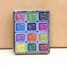 Đệm mực vuông nhiều màu 12 màu/24 màu, đệm mực màu vuông, phù hợp cho làm scrapbook, đóng dấu chữ, đệm mực vân tay, mực niêm phong phong bì và cho đồ thủ công DIY, scrapbook và thiệp - Nhiều màu - Xem 6