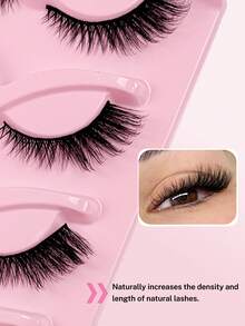 Hinarin 5對貓眼假睫毛 3D假睫毛 薄款自然風 15mm D捲度 6D效果 濃密狐狸眼假睫毛 假睫毛條 - 眼尾拉長款 - 查看 6