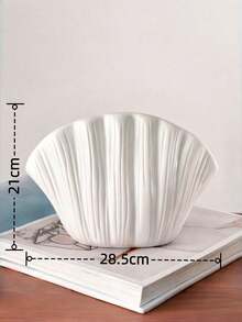 1pc Fan-Shaped Vase, Resin Sandstone Texture Vase, Suitable For Home Decor And Living Room Tabletop Decoration - Multicolor - View 2