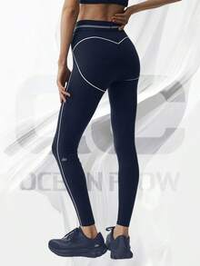 Airbrush High-Waist 7/8 Heart Throb Legging - 海軍藍/白色 - 查看 2
